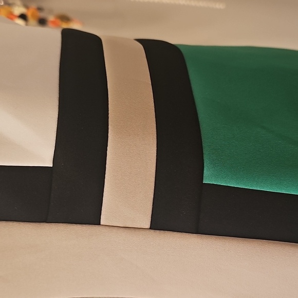 Calvin Klein Green, Cream and Black Slimming Pencil Dress, Size 4. - Picture 9 of 11